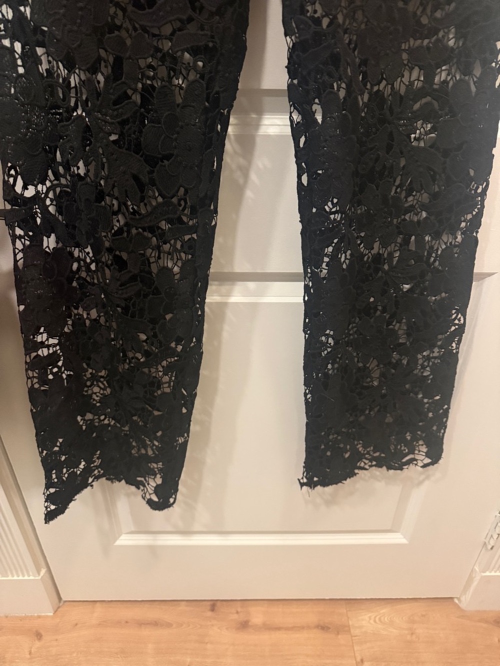 Black Lace Panel Jeans for Women - Picture 16 of 17